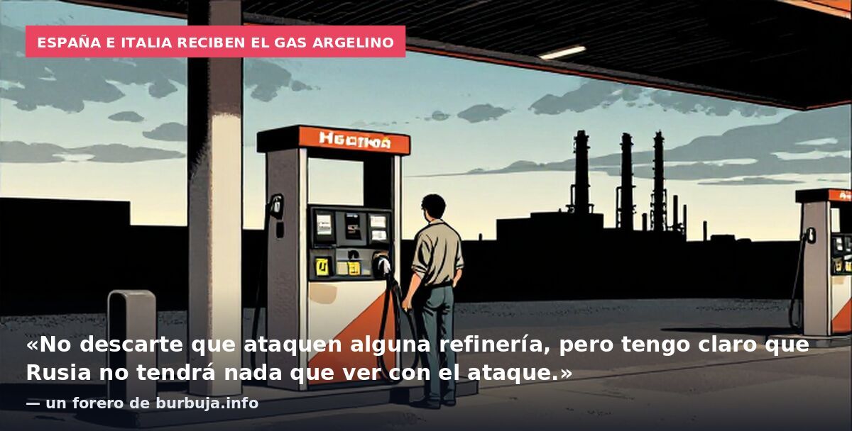 España e Italia reciben el gas argelino: «No descarte que ataquen alguna refinería, pero tengo claro que Rusia no tendrá nada que ver con el ataque.» — un forero de burbuja.info