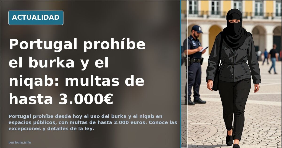 Portugal prohibe DESDE HOY el uso del BURKA y NIQAB bajo multas de hasta 3000€