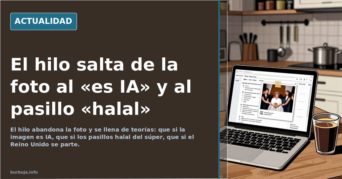El hilo salta de la foto al «es IA» y al pasillo «halal»