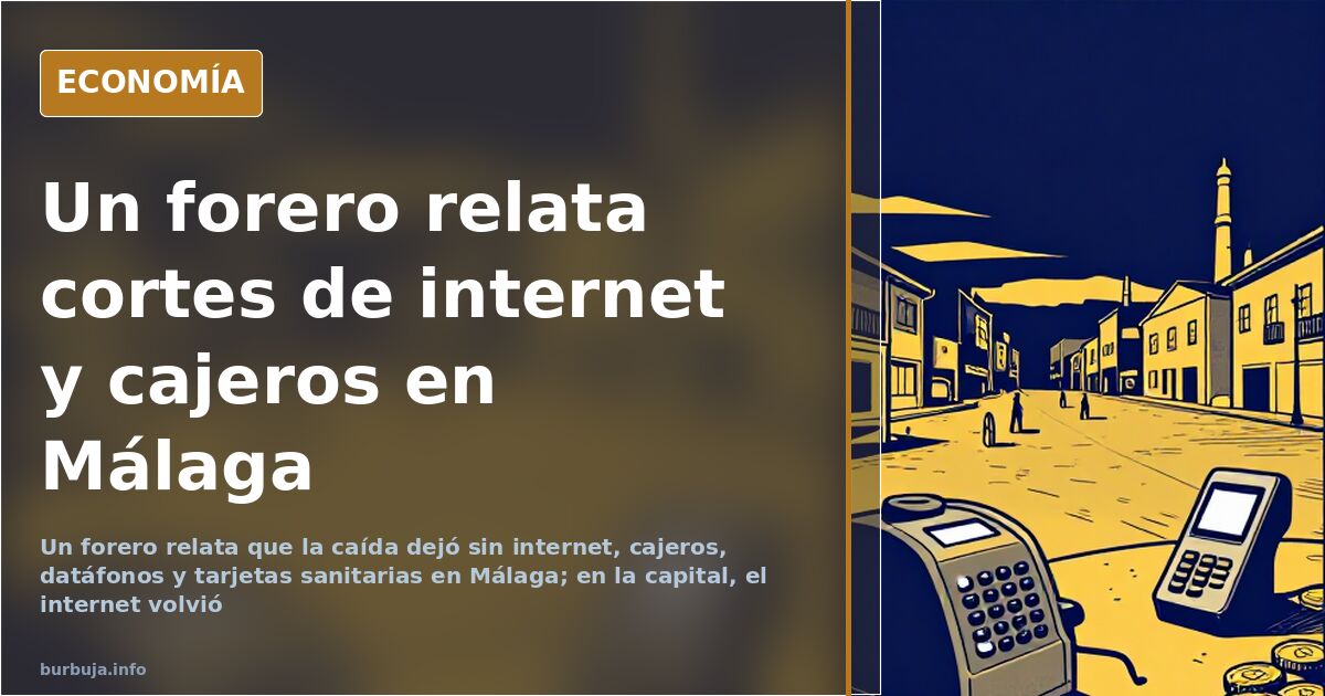 Cajero automático y terminal de pago fuera de servicio en Málaga, según el relato de un forero sobre la caída de red
