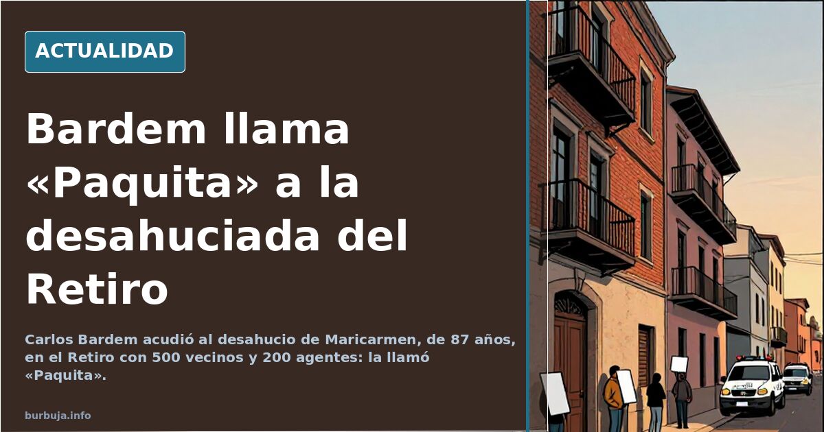 Vecinos concentrados ante el desahucio de una jubilada de 87 años en la calle Alcalde Sainz de Baranda, barrio del Retiro de 