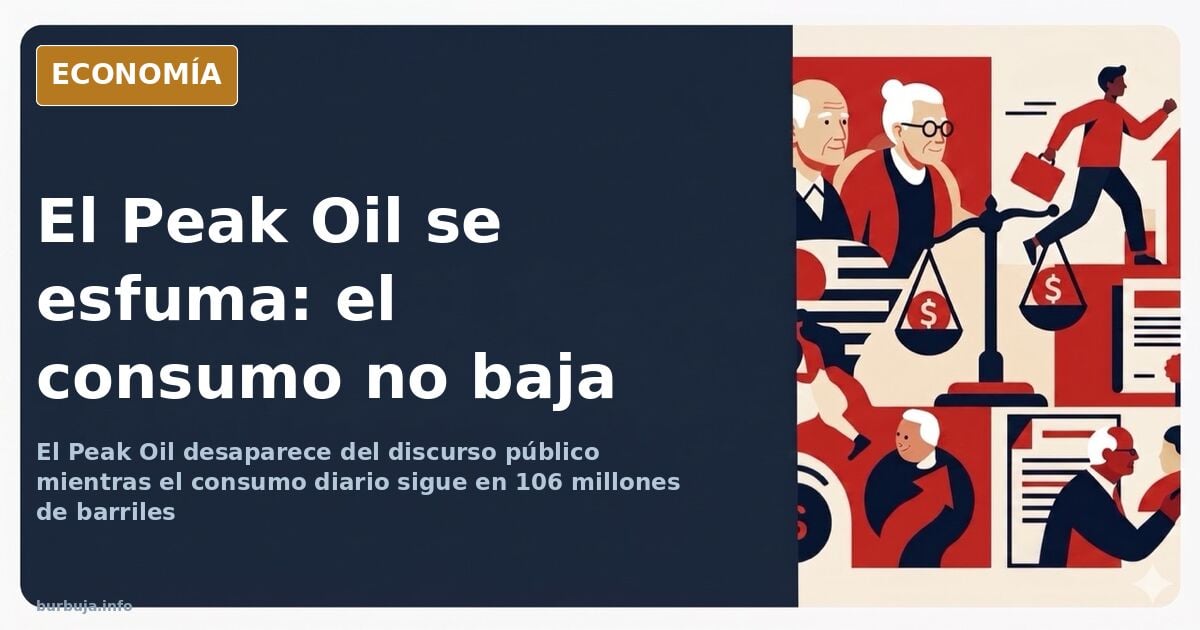 Gráficos financieros y torres de extracción que ilustran el debate sobre el cenit del petróleo