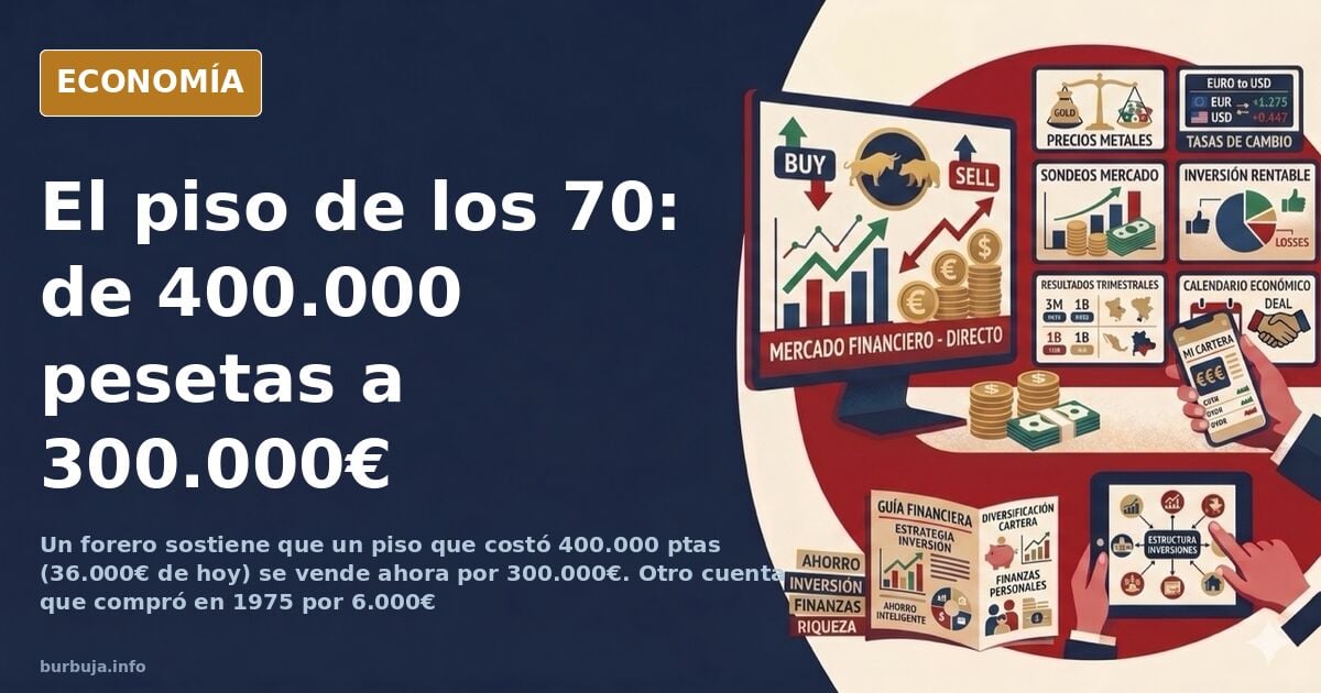 Gráficos y monedas comparando el precio de la vivienda en 1976 con el salario medio español de la época