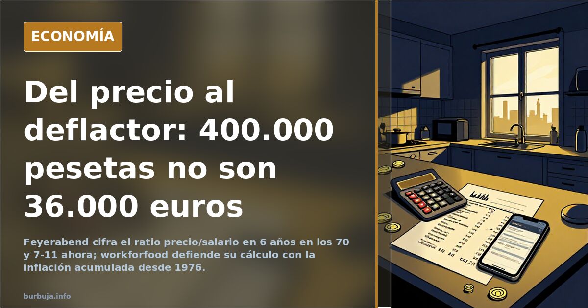 Del precio al deflactor: 400.000 pesetas no son 36.000 euros