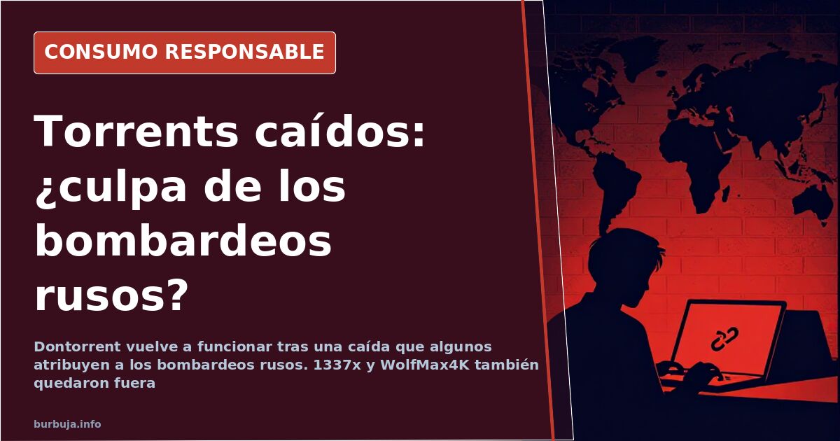 Pantalla de ordenador mostrando un mensaje de error tras la caída de Dontorrent y otras plataformas de torrents