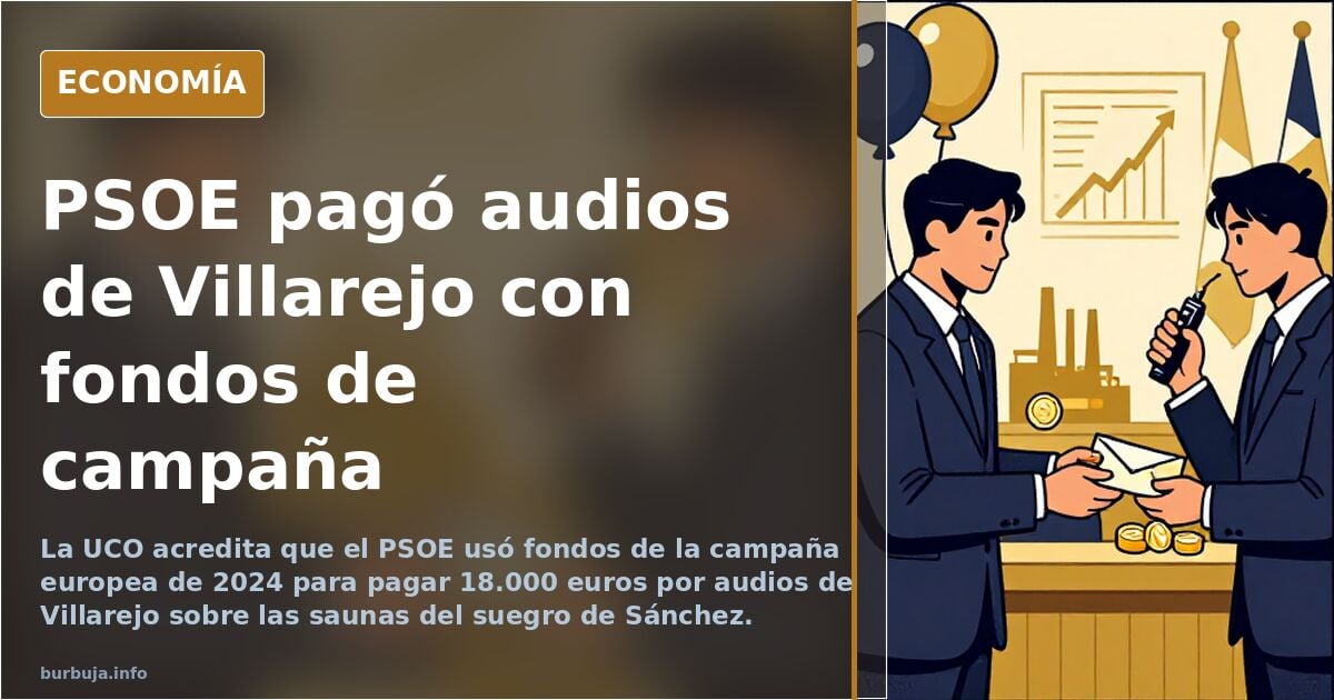 La UCO acredita que el PSOE pagó 18.000 euros por los audios de Villarejo sobre las saunas del suegro de Sánchez con dinero de la campaña europea 2024