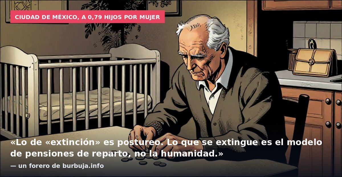 Ciudad de México, a 0,79 hijos por mujer: «Lo de «extinción» es postureo. Lo que se extingue es el modelo de pensiones de reparto, no la humanidad.» — un forero de burbuja.info