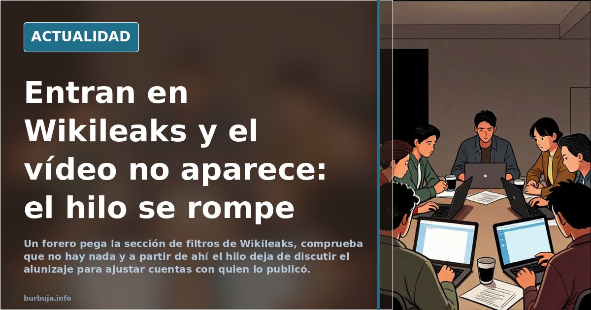 Entran en Wikileaks y el vídeo no aparece: el hilo se rompe