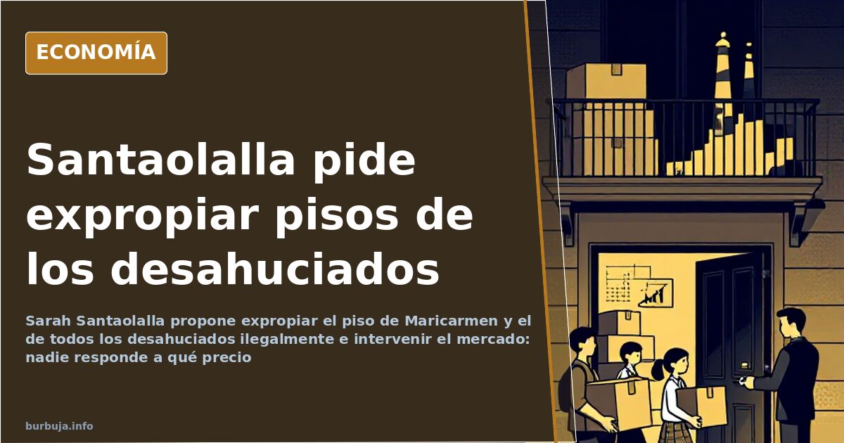 Bloques de viviendas junto a un gráfico descendente y el sello de una resolución judicial firme sobre expropiación y desahuci