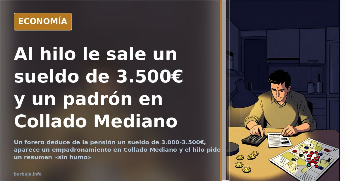 Al hilo le sale un sueldo de 3.500€ y un padrón en Collado Mediano