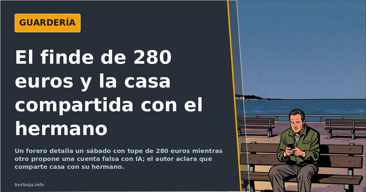 El finde de 280 euros y la casa compartida con el hermano