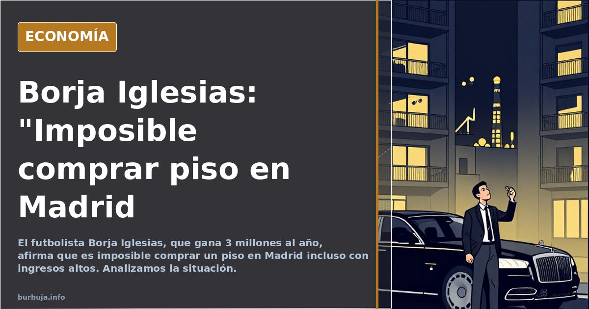 Borja Iglesias dice que le es imposible comprar un pisito en Madrid.