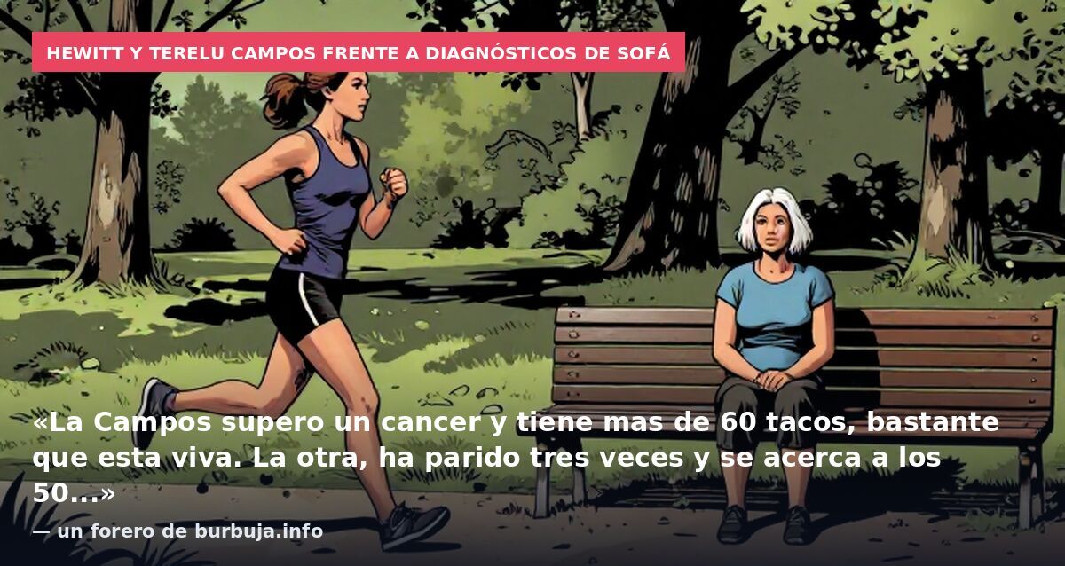Hewitt y Terelu Campos frente a diagnósticos de sofá: «La Campos supero un cancer y tiene mas de 60 tacos, bastante que esta viva. La otra, ha parido tres veces y se acerca a los 50...» — un forero de burbuja.info
