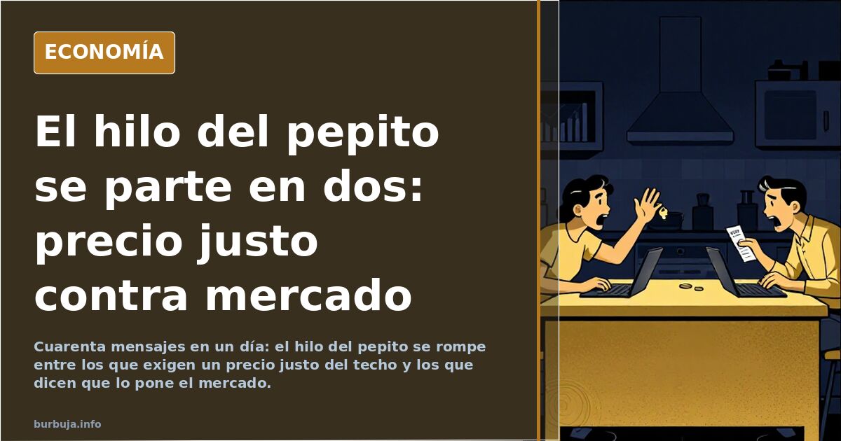 El hilo del pepito se parte en dos: precio justo contra mercado