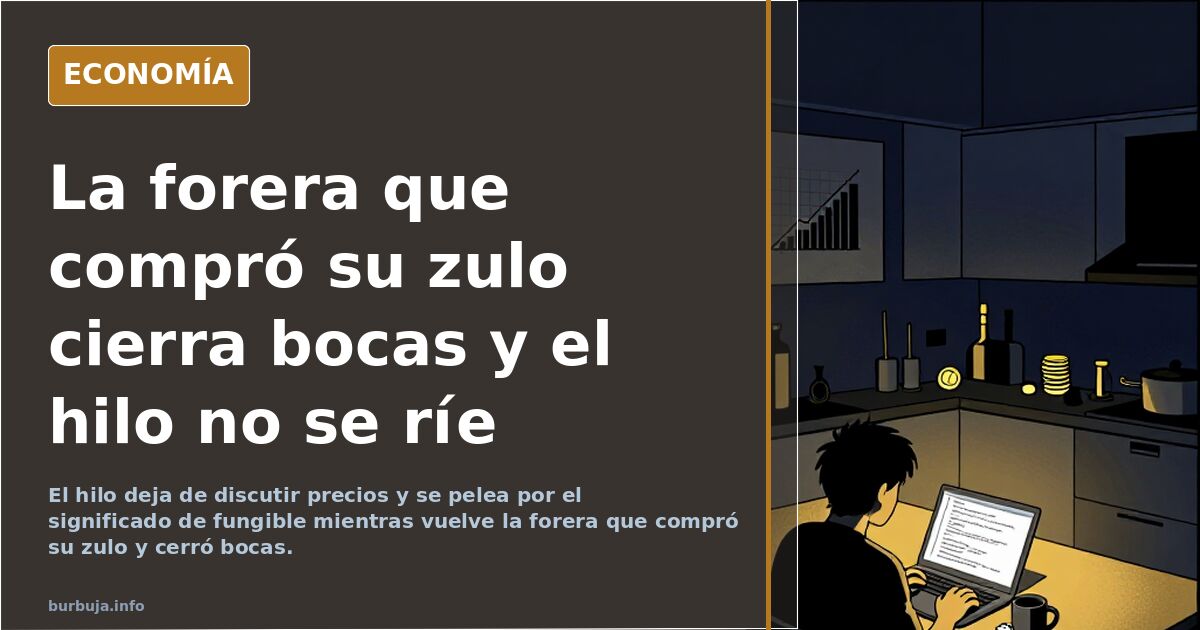La forera que compró su zulo cierra bocas y el hilo no se ríe