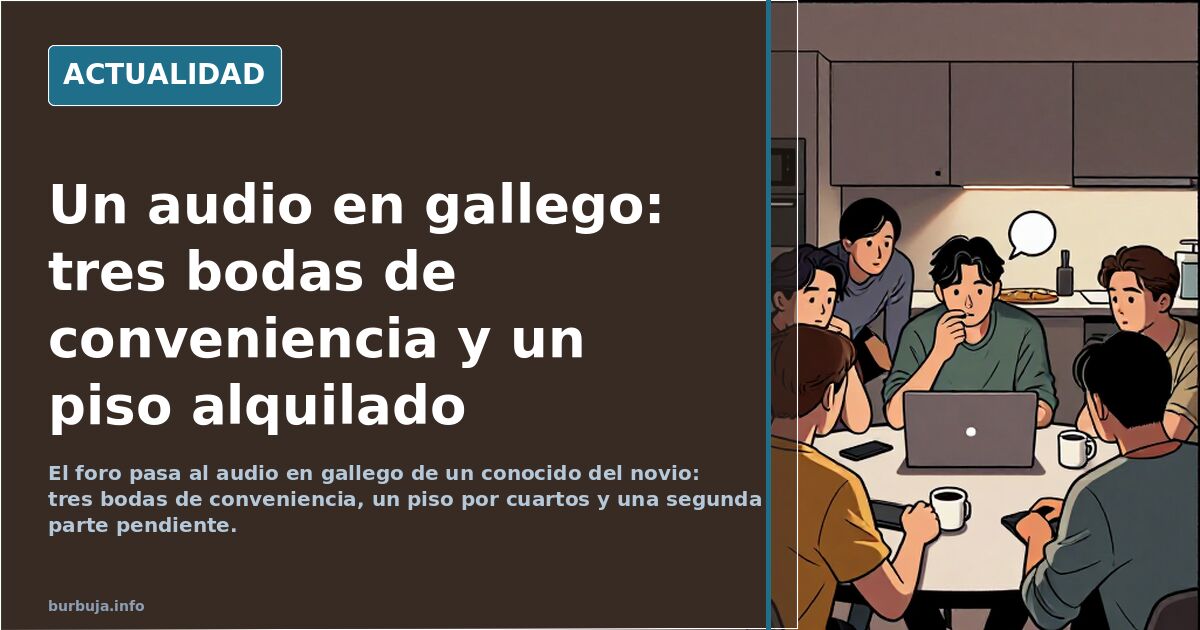 Un audio en gallego: tres bodas de conveniencia y un piso alquilado