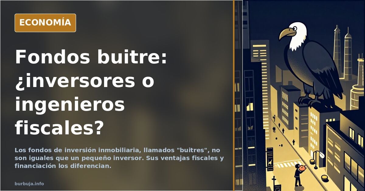¿por qué se ataca a los fondos de inversión inmobiliaria -llamados buitres? Es cualquier inversor...
