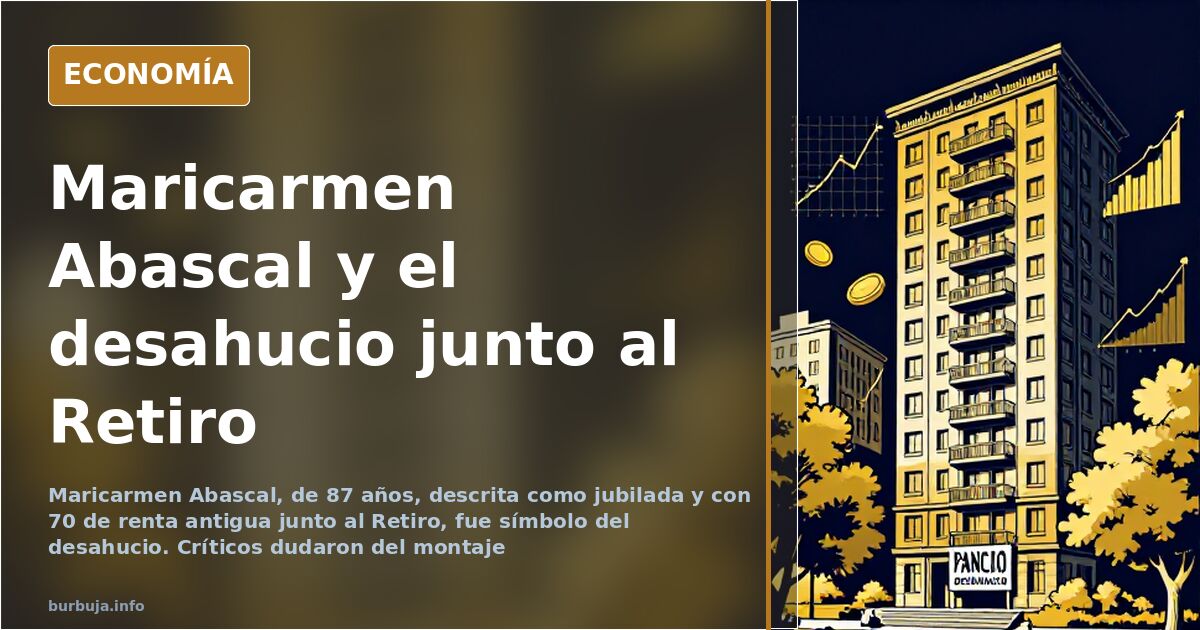 Ilustración editorial de un edificio residencial y una pancarta de desahucio