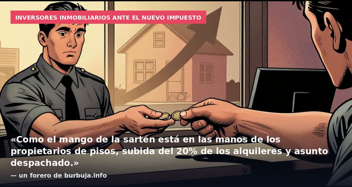 Inversores inmobiliarios ante el nuevo impuesto: «Como el mango de la sartén está en las manos de los propietarios de pisos, subida del 20% de los alquileres y asunto despachado.» — un forero de burbuja.info