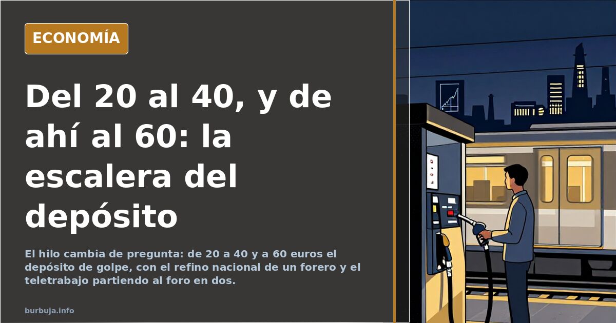 Del 20 al 40, y de ahí al 60: la escalera del depósito