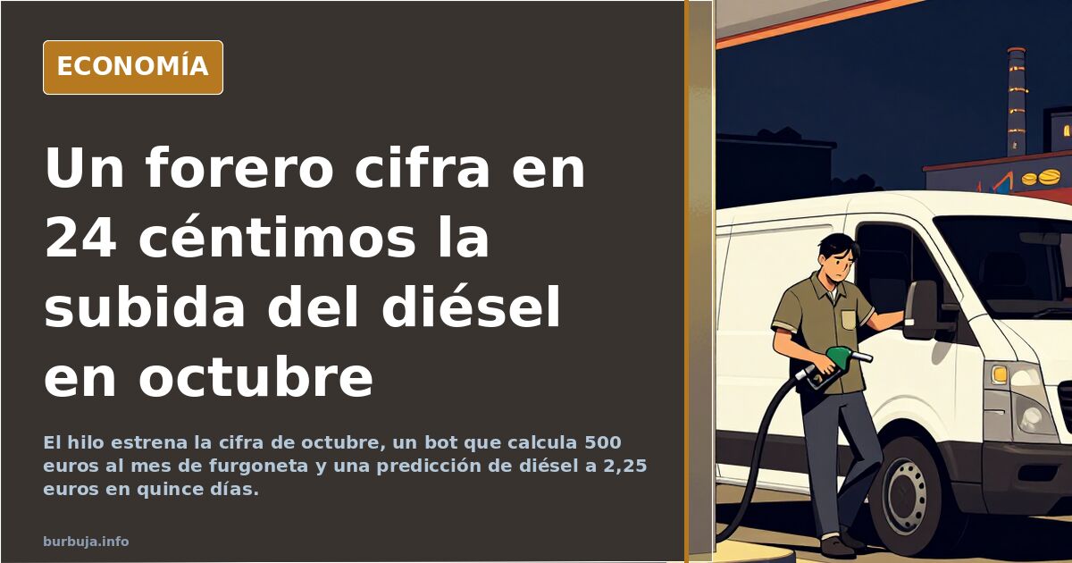 Un forero cifra en 24 céntimos la subida del diésel en octubre