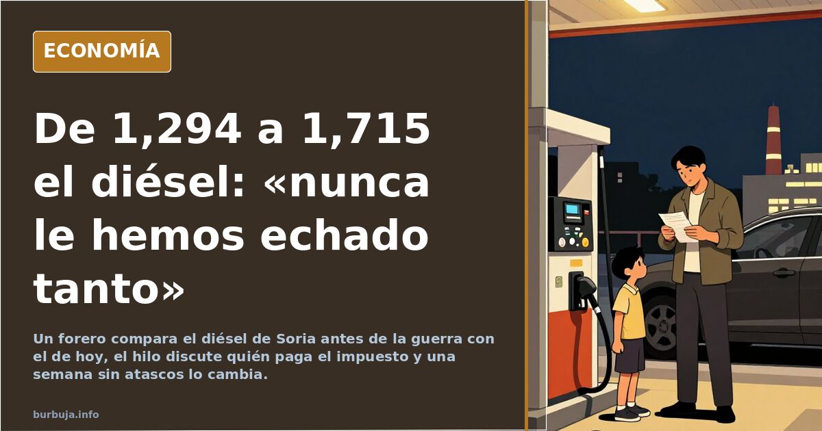 De 1,294 a 1,715 el diésel: «nunca le hemos echado tanto»
