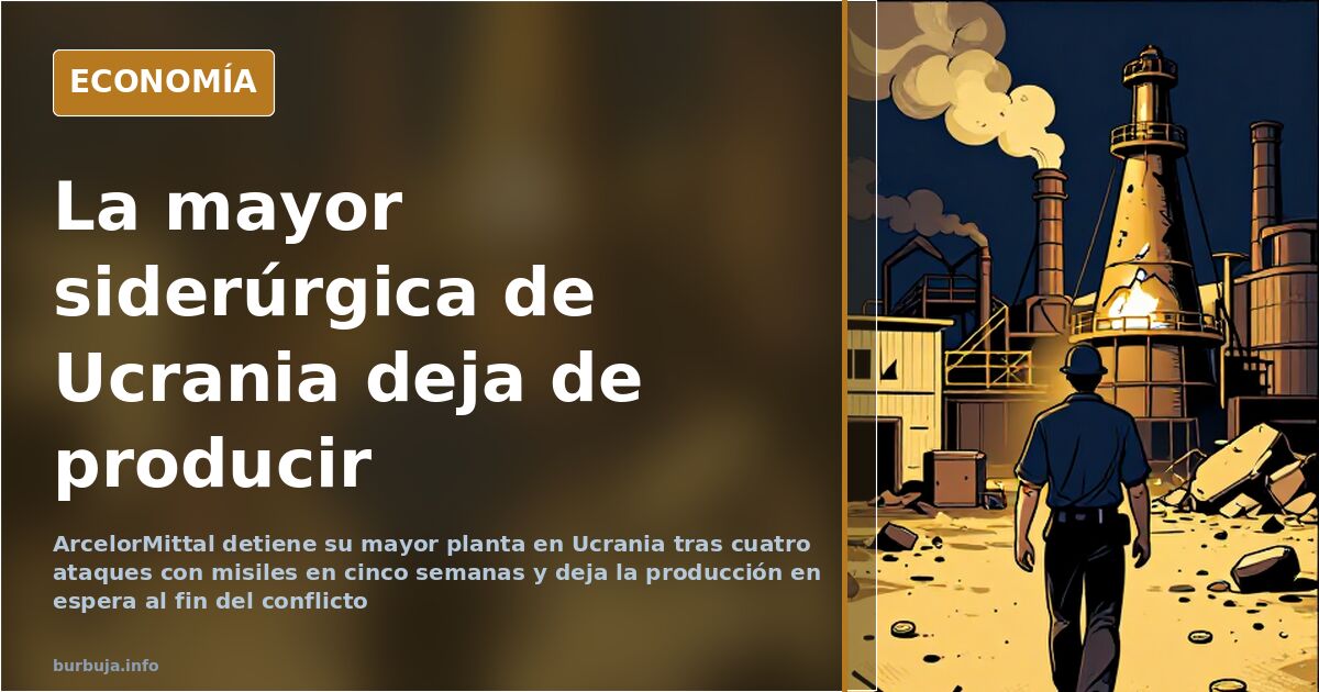 Vista aérea de la planta siderúrgica de ArcelorMittal en Krivoi Rog, Ucrania
