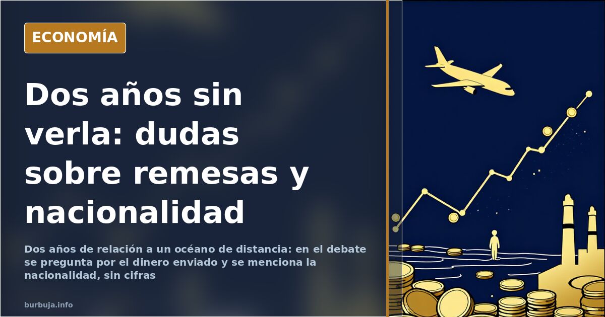 Ilustración editorial de siluetas separadas por un océano con aviones y monedas sobre fondo azul marino