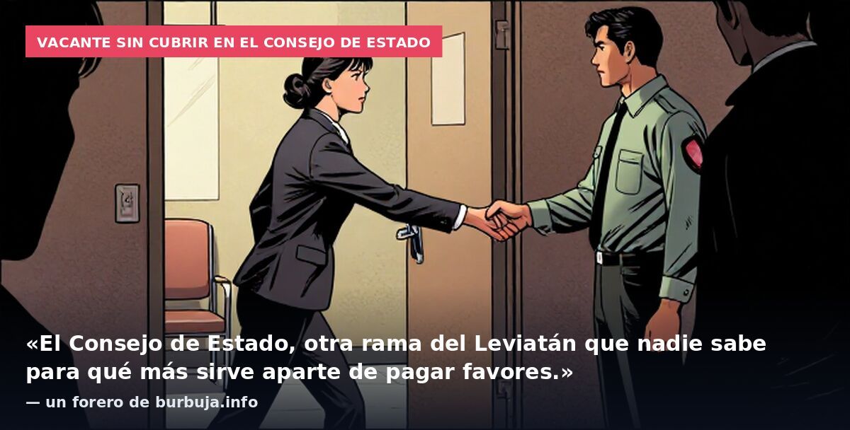 Vacante sin cubrir en el Consejo de Estado: «El Consejo de Estado, otra rama del Leviatán que nadie sabe para qué más sirve aparte de pagar favores.» — un forero de burbuja.info