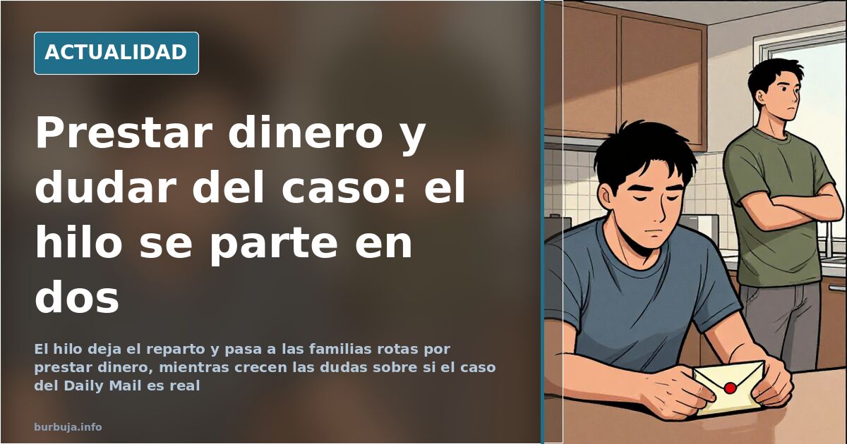 Prestar dinero y dudar del caso: el hilo se parte en dos