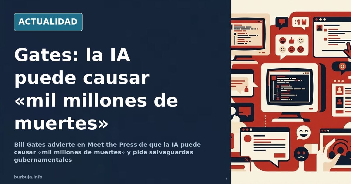 Bill Gates en una entrevista televisiva sobre los riesgos de la inteligencia artificial y las salvaguardas gubernamentales