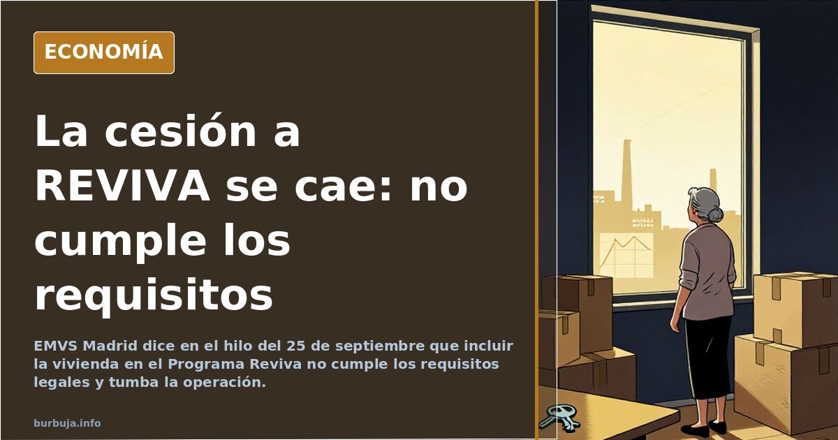La cesión a REVIVA se cae: no cumple los requisitos