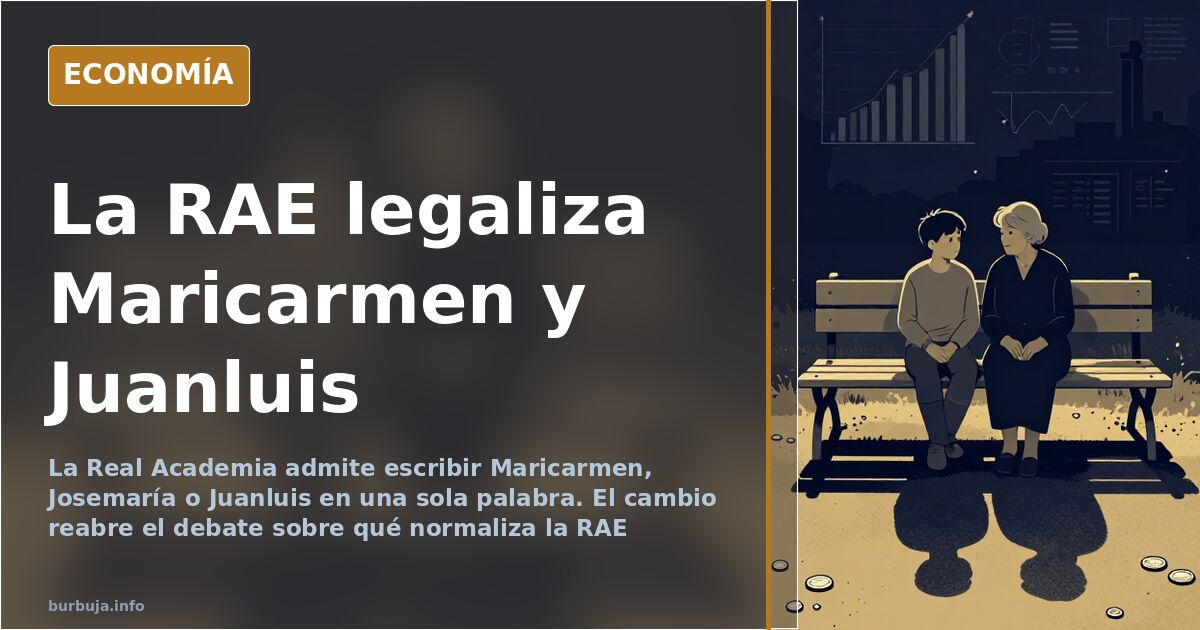 Diccionario abierto mostrando nombres compuestos en una sola palabra junto a gráficos financieros en azul marino y dorado