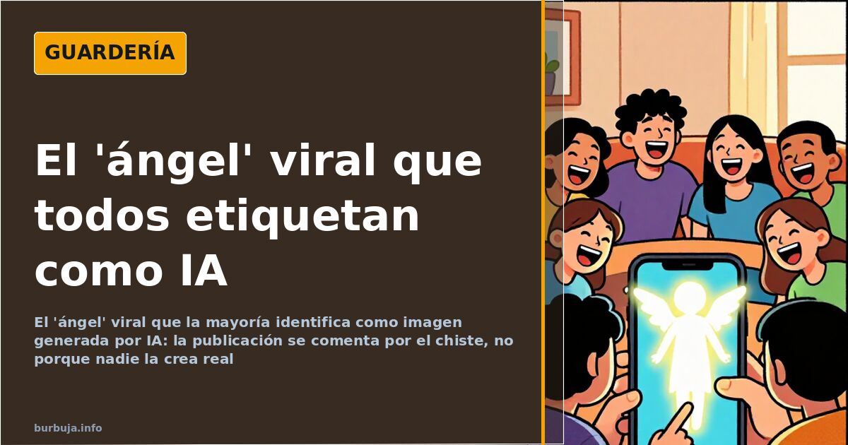 Imagen viral de una figura alada de aspecto corpulento, atribuida por varios usuarios a la inteligencia artificial