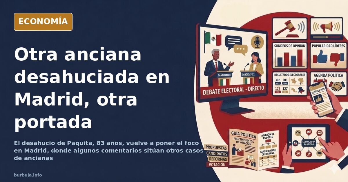 Ilustración editorial sobre el desahucio de Paquita, 83 años, en Madrid
