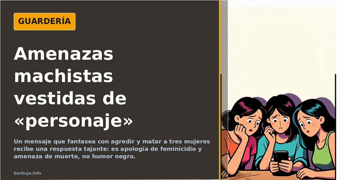 Ilustración de una pantalla con mensajes anónimos y un signo de advertencia sobre violencia machista en internet