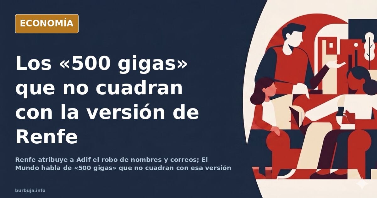 Ilustración editorial de un tren y un candado digital roto con gráficos financieros en azul marino y dorado