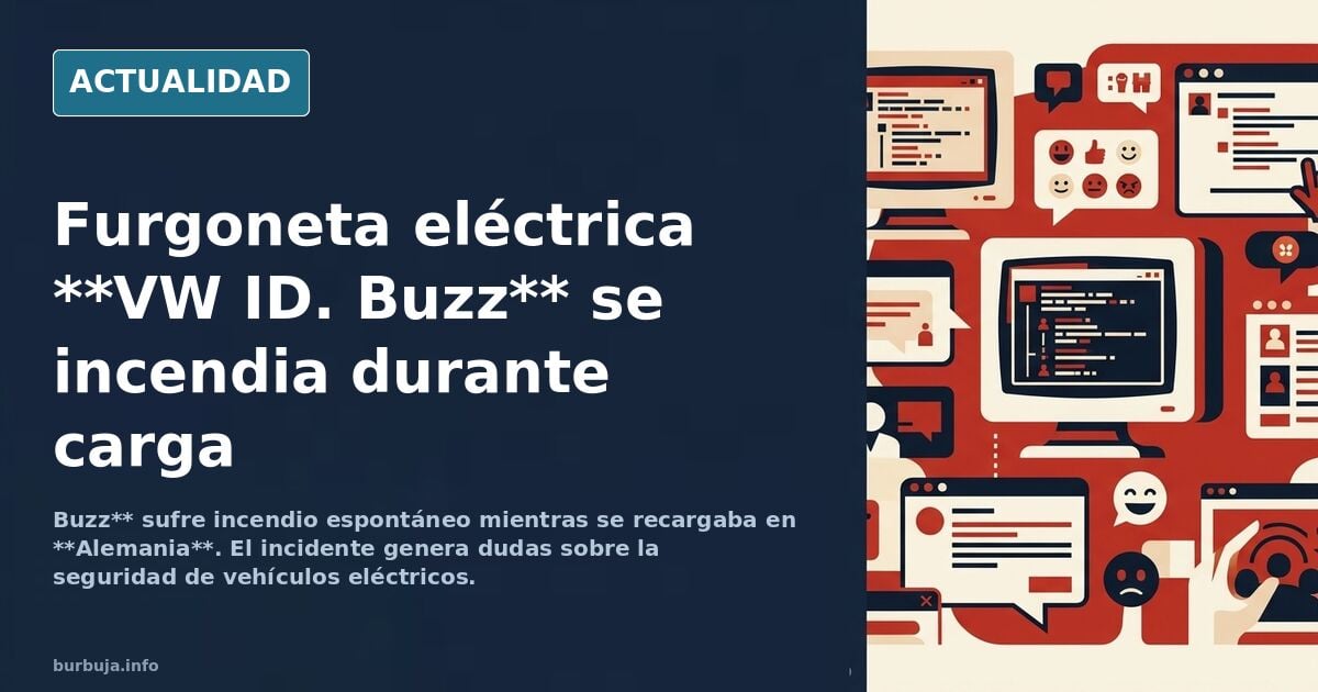 Fragoneta WV eléctrica se incendia sola mientras se recarga.