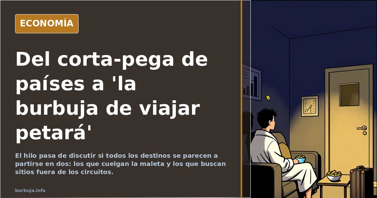 Del corta-pega de países a 'la burbuja de viajar petará'