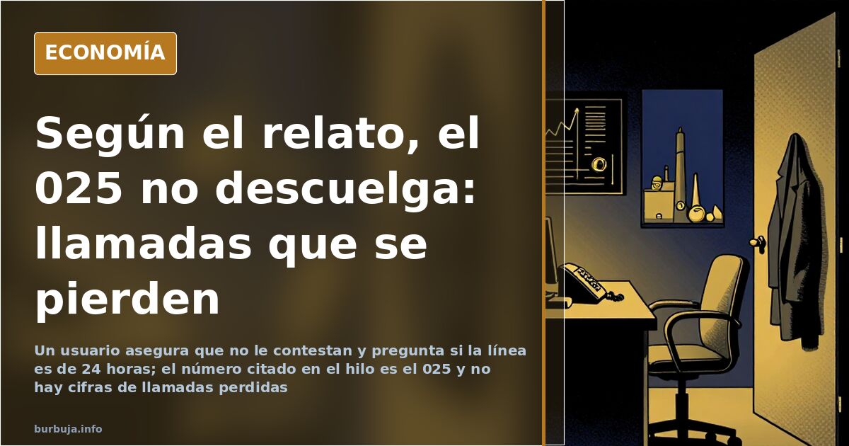 Ilustración editorial de un teléfono sin respuesta junto a un gráfico descendente que alude al 025 en una situación de crisis