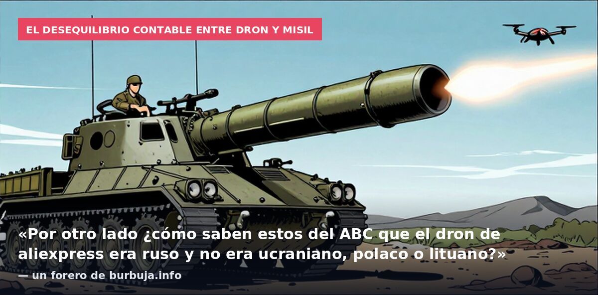 El desequilibrio contable entre dron y misil: «Por otro lado ¿cómo saben estos del ABC que el dron de aliexpress era ruso y no era ucraniano, polaco o lituano?» — un forero de burbuja.info