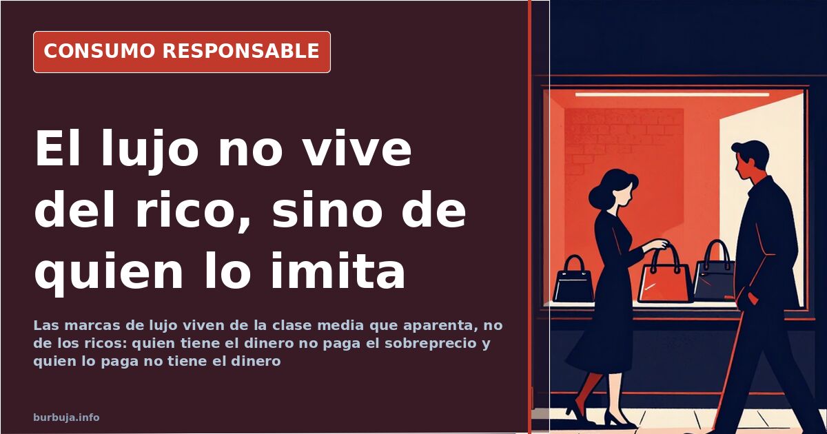 Escaparate de marcas de lujo con bolsos y complementos de alto precio en una avenida comercial concurrida