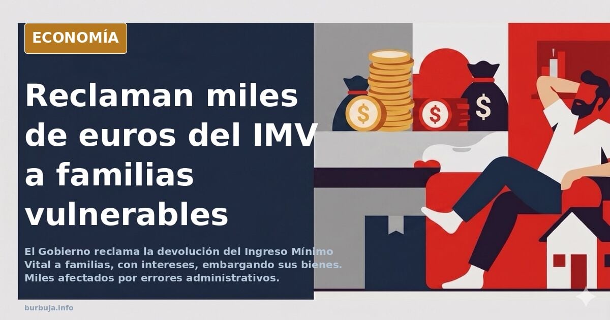 Las injustas solicitudes a familias de devolución del IMV (y con intereses) hace que, a estas, insolventes, se les embargue la casa o lo que tengan