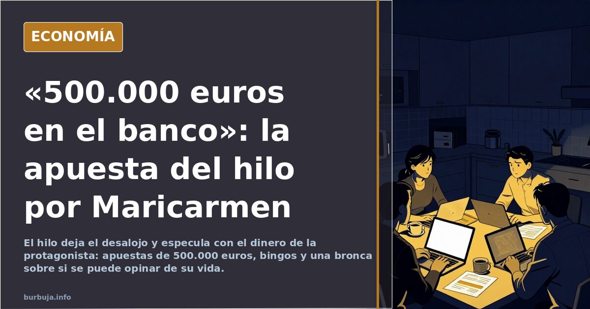 «500.000 euros en el banco»: la apuesta del hilo por Maricarmen