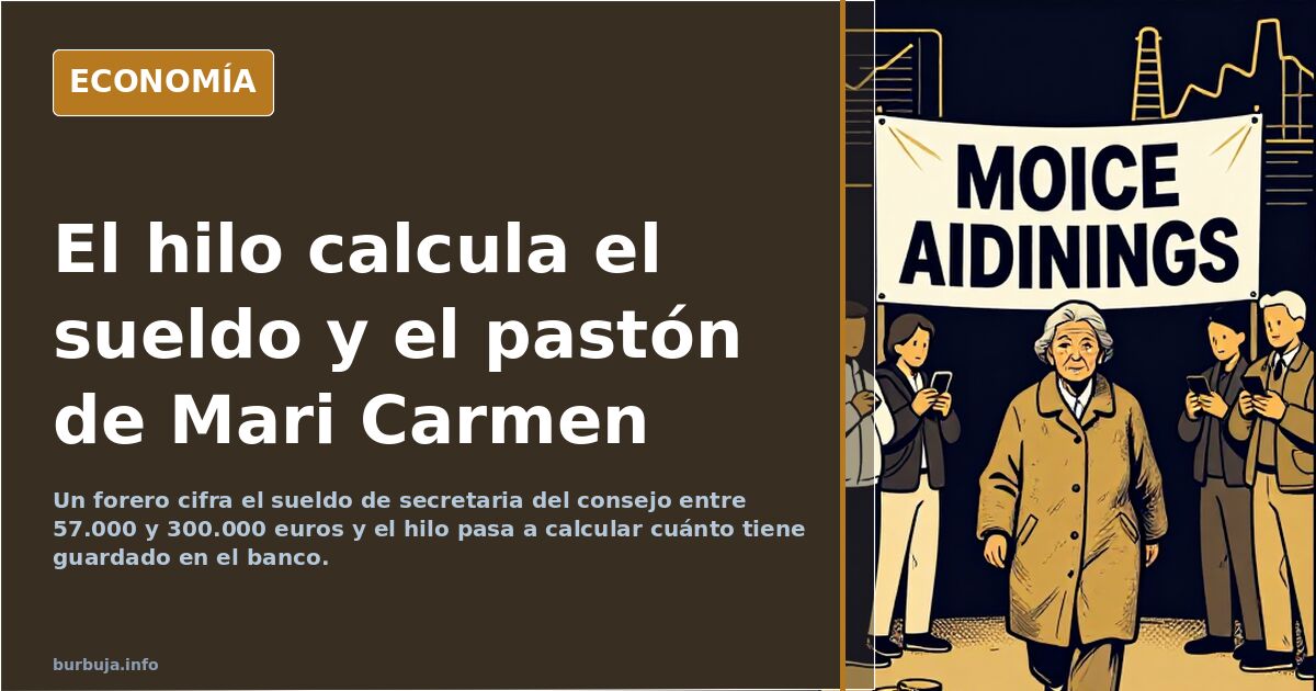 El hilo calcula el sueldo y el pastón de Mari Carmen