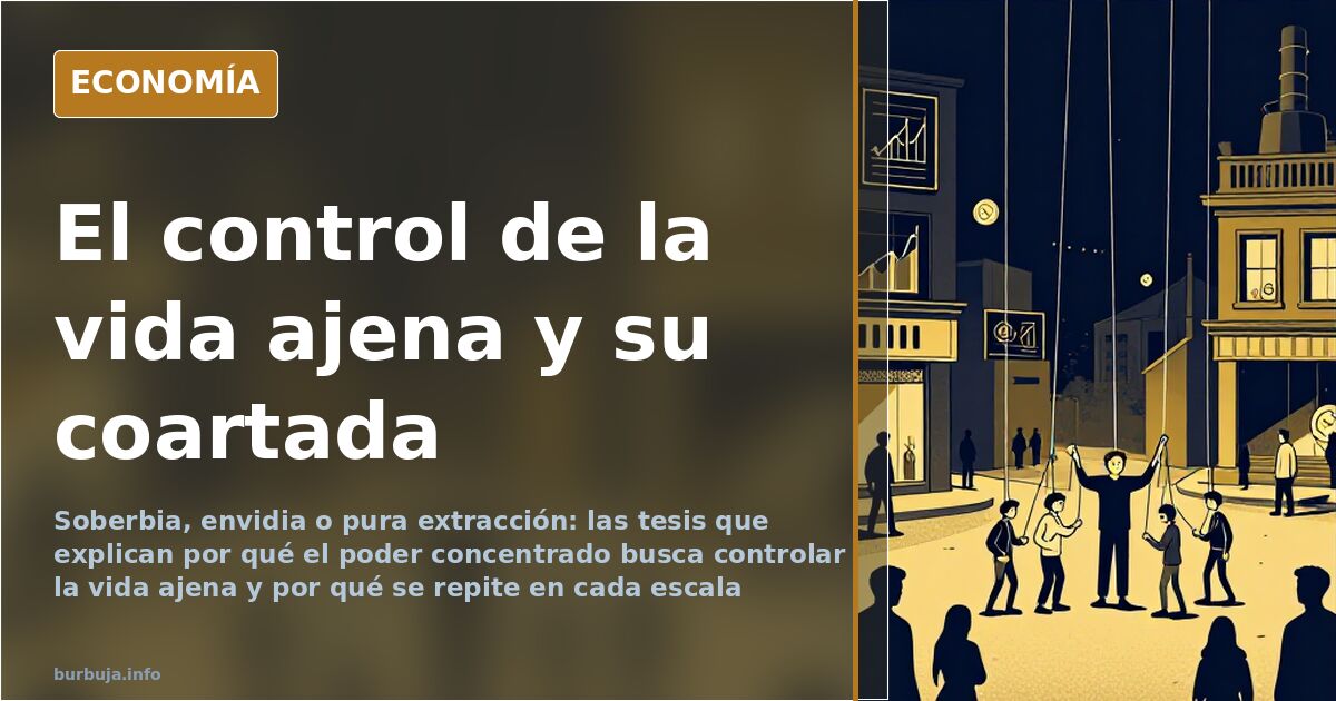 Ilustración editorial sobre el control estatal y el reparto del poder y los recursos