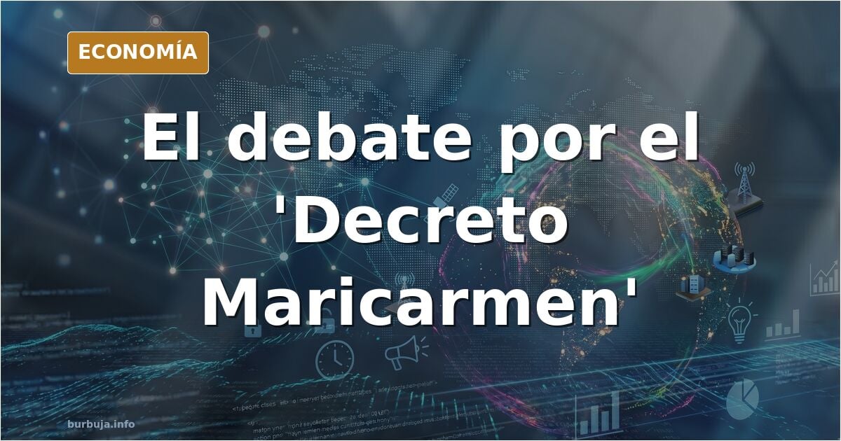 Ilustración editorial con gráficos bursátiles y un inmueble en venta que simboliza el debate sobre la seguridad jurídica del 