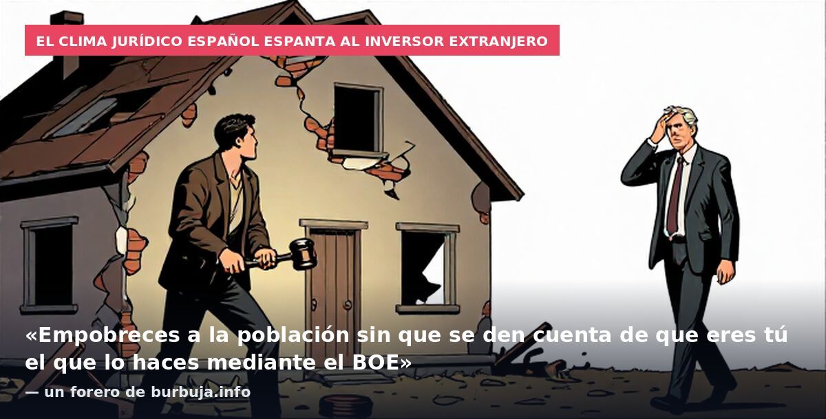 El clima jurídico español espanta al inversor extranjero: «Empobreces a la población sin que se den cuenta de que eres tú el que lo haces mediante el BOE» — un forero de burbuja.info