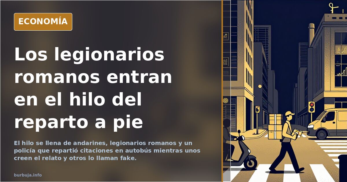 Los legionarios romanos entran en el hilo del reparto a pie