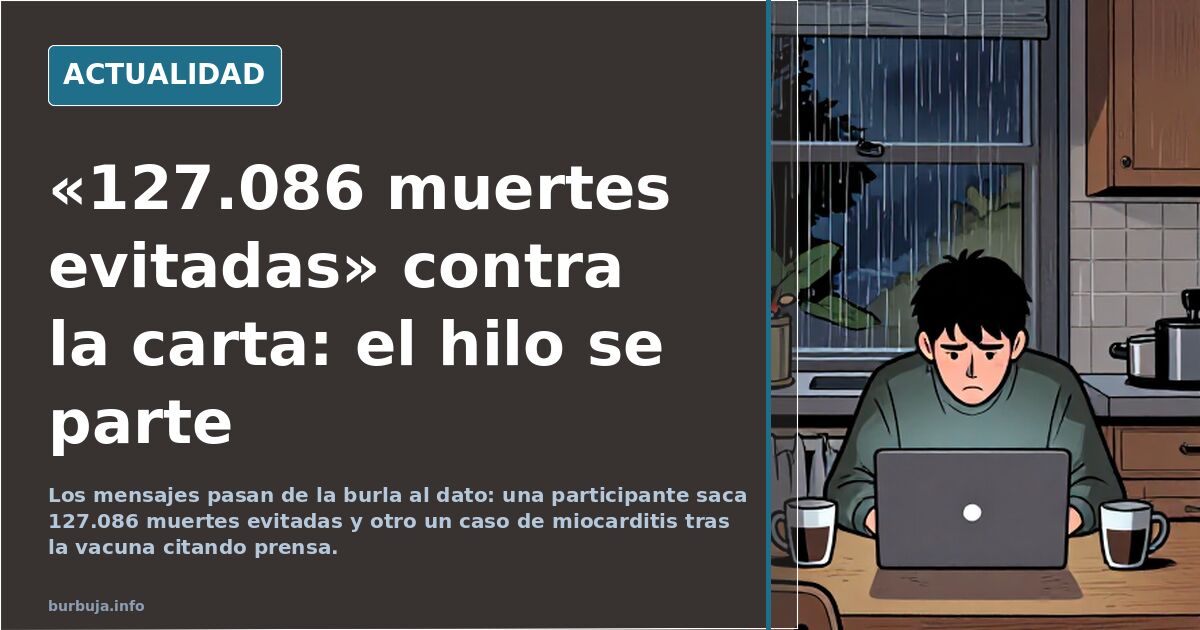 «127.086 muertes evitadas» contra la carta: el hilo se parte